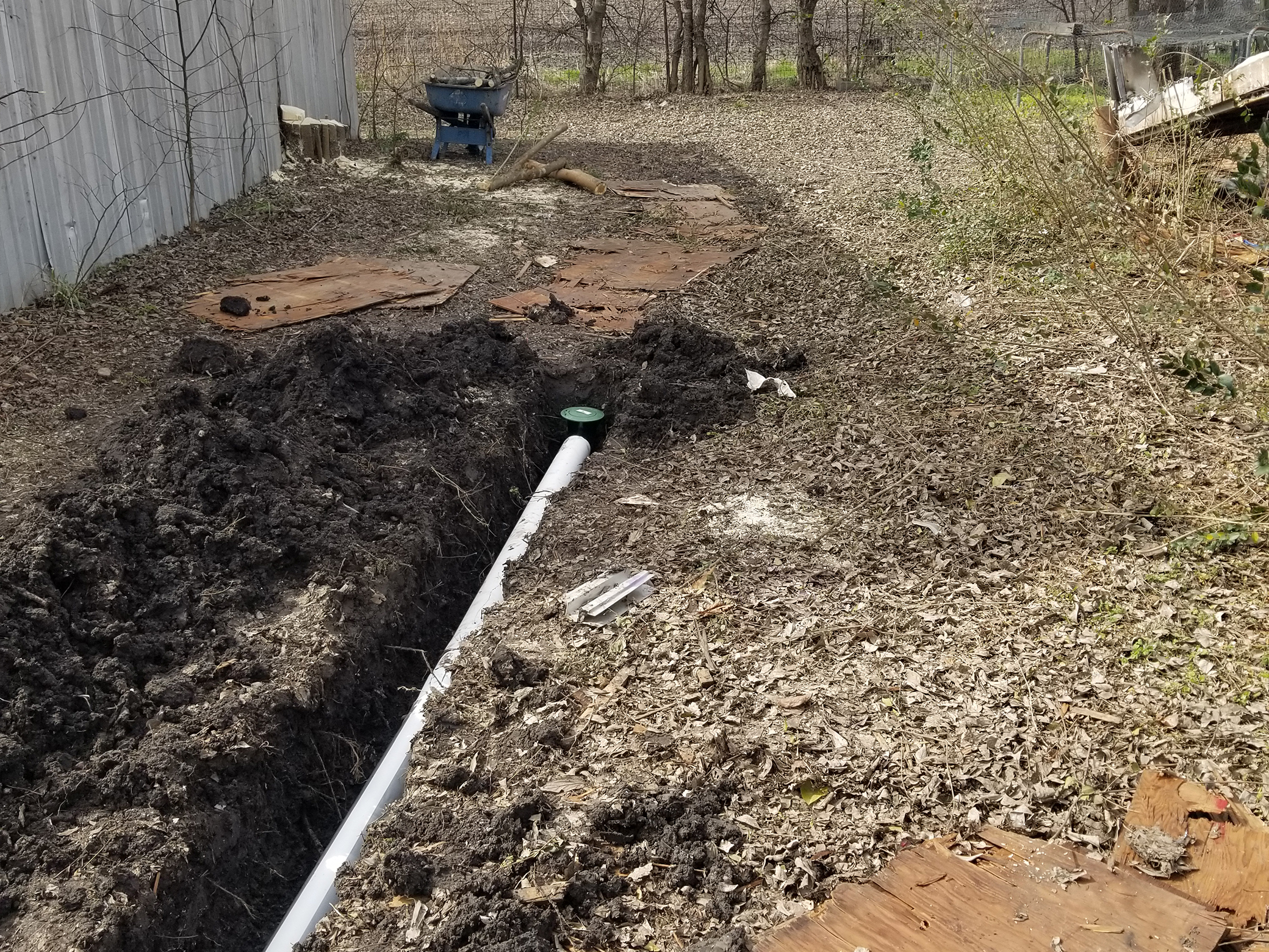 Water drain through a pipe